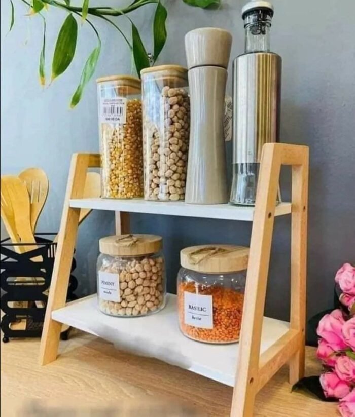 رف زينة مصنوع من الخيزران للحمام والكتب و المطبخ étagère en Bambou Décorative pour Salle de Bain, Livres ,Cuisine - Image 1