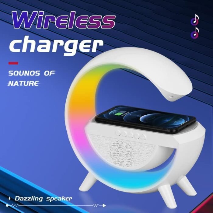 سماعة بلوتوث مع مصباح طاولةو شاحن لاسلكي :ENCEINTE BLUETOO AVEC LAMPE DE TABLE ET CHARGEUR SANS FIL HM-2301 - Image 4