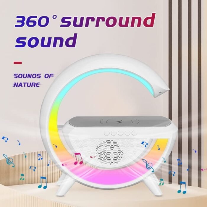 سماعة بلوتوث مع مصباح طاولةو شاحن لاسلكي :ENCEINTE BLUETOO AVEC LAMPE DE TABLE ET CHARGEUR SANS FIL HM-2301 - Image 3