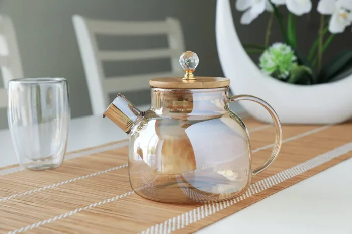 غلاية شاي زجاجية 800 مل (بني شفاف) :  Théière en verre 800 ml (marron transparent) RF/003 - Image 1