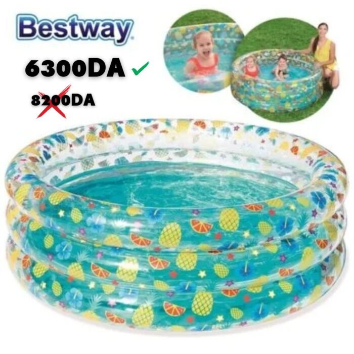 مسبح قابل للنفخ للأطفال بتصميم دائري BESTWAY Piscine Gonflable Ronde Pour Enfants 155/53cm 51045 - Image 1
