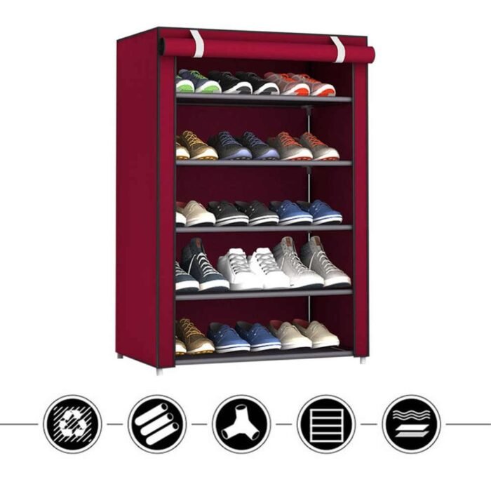 رف أحذية من القماش الغير منسوج 5 طبقات: Meuble à chaussures en tissu 5 niveaux model 8258 - Image 1