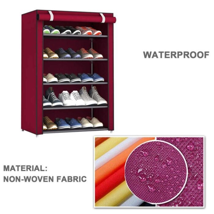 رف أحذية من القماش الغير منسوج 5 طبقات: Meuble à chaussures en tissu 5 niveaux model 8258 - Image 3
