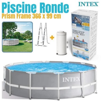 Piscine Ronde Intex Prism Frame avec Accesoire - 366 x 99 cm - مسبح دائري فاخر