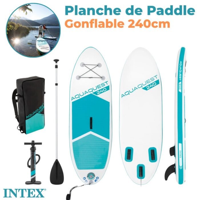 Planche Paddle Gonflable AquaQuest 240cm – لوح تجديف قابل للنفخ أكوا كويست - Image 1