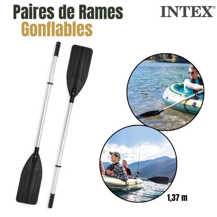 ⁦Paire de Rames en Aluminium Intex – 1,22 m – مجاديف ألومنيوم قابلة للفصل⁩ - الصورة ⁦1⁩