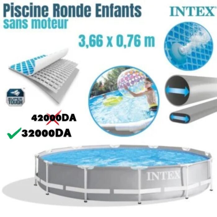 Piscine Intex Prism Frame Ronde – 3,66 x 0,76 m – مسبح دائري فاخر - Image 1