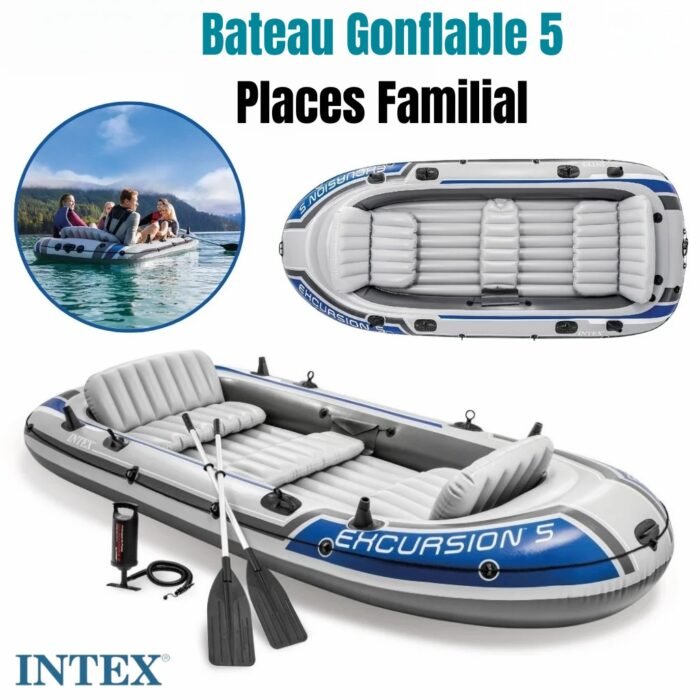 Bateau Gonflable Intex Excursion 5 – 3,66 × 1,68 × 0,43 m – قارب نفخ انتكس لعائلة خمس أشخاص - Image 1