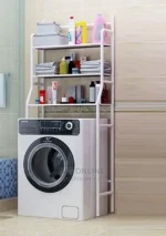 رف تخزين من 3 طبقات للاستعمال فوق الغسالة او الحمام : Étagère de rangement à 3 niveaux pour lave-linge ou salle de bain 8813 - Image 3