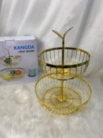 سلة فاكهة معدنية بطبقتين :  Corbeille à fruits en métal à deux étages RF/W-002 - Image 2