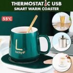 كوب مع سخان كهربائي للحفاظ على المشروبات عند درجة حرارة ثابتة 55 درجة مئوية:Une tasse avec un chauffe-tasse électrique pour maintenir les boissons à une température constante de 55 degrés Celsius RF-039 - Image 5