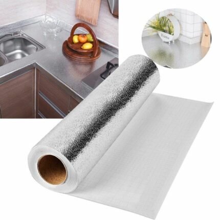 ورق ألومنيوم شديد التحمل للمطبخ وغرفة النوم – فضي – 10 متر × 40 سم :  papier aluminium robuste pour la cuisine et la chambre - Argent - 10 m x 40 cm