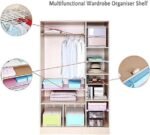 رف قابل للتعديل لتخزين الملابس , الأحذية والاكسسوارات : Multi Fonction Telescopic Layer Rack Type36*48-75cm - Image 4