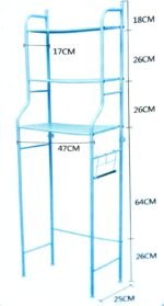 رف تخزين من 3 طبقات للاستعمال فوق الغسالة او الحمام : Étagère de rangement à 3 niveaux pour lave-linge ou salle de bain 8813 - Image 4