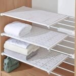 رف قابل للتعديل لتخزين الملابس , الأحذية والاكسسوارات : Multi Fonction Telescopic Layer Rack Type36*48-75cm - Image 2