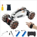 سيارة منقلبة مع حساس تحكم بالإيماءات و جهاز تحكم عن بعد مع إضاءة وموسيقى ورش : Voiture cascadeuse avec capteur de gestes et télécommande avec lumières, musique et pulvérisation 2277-2B - Image 2