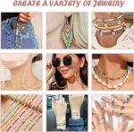 مجموعة خرز الطين وبذور الزجاج مع أدوات لصنع المجوهرات للأطفال 24 فتحة : Ensemble de pendentifs pour la fabrication de bijoux enfant 24 grilles RF-017 - Image 4