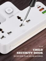 شاحن منزلي متعدد الوظائف سريع الشحن مع ضوء ليلي ونظام أمان للأطفال : Prise de charge rapide domestique multifonctionnelle avec veilleuse QC 3.0 et système de sécurité enfants RF/328u - Image 4