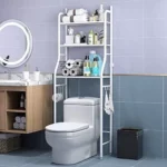 رف تخزين من 3 طبقات للاستعمال فوق الغسالة او الحمام : Étagère de rangement à 3 niveaux pour lave-linge ou salle de bain 8813 - Image 2