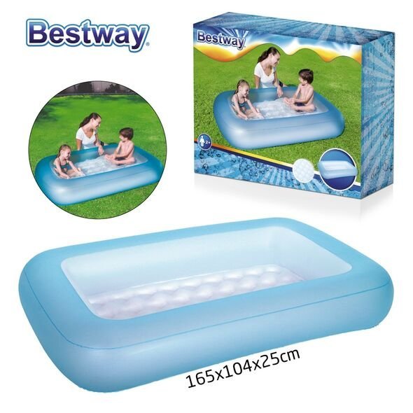 Bestway-Piscine-51115-8.jpg حوض السباحة للأطفال قابل للنفخ بسهولة سيكون جاهز خلال دقائق لساعات من المرح والانتعاش Piscine Gonflable Pour Enfants 165 x 104 x 25 cm Bestway#51115 - Image 1
