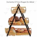 سلة التخزين المعدنية بثلاثة رفوف : Panier de rangement métallique à trois étagères  MJ-3032-1