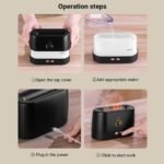 معطر منزلي صحي مع تأثير اللهب  Flame Diffuseur d’huile essentielle et d’arôme pour aromathérapie LA-0630 - Image 3