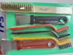مجموعة تنضيف من 6 فرش معدنية قوية من الفولاذ المقاوم للصدأ/النحاس/النايلون : Kit de nettoyage de 6 brosses métalliques robustes en acier inoxydable/laiton/nylon RF/3805