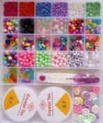 ⁦مجموعة بذور الزجاج و حبات الأحرف مع أدوات لصنع المجوهرات للأطفال 27 فتحة : Ensemble de pendentifs pour la fabrication de bijoux enfant 27grilles 2301423-3⁩ - الصورة ⁦3⁩