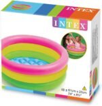 حوض السباحة للأطفال قابل للنفخ بـ3 حجرات هوائية Piscine Gonflable Ronde Motif Avec 3 Compartiments à Air Pour Enfants 61x22cm Intex#57107 - Image 4