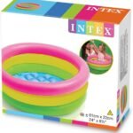 حوض السباحة للأطفال قابل للنفخ بـ3 حجرات هوائية Piscine Gonflable Ronde Motif Avec 3 Compartiments à Air Pour Enfants 61x22cm Intex#57107