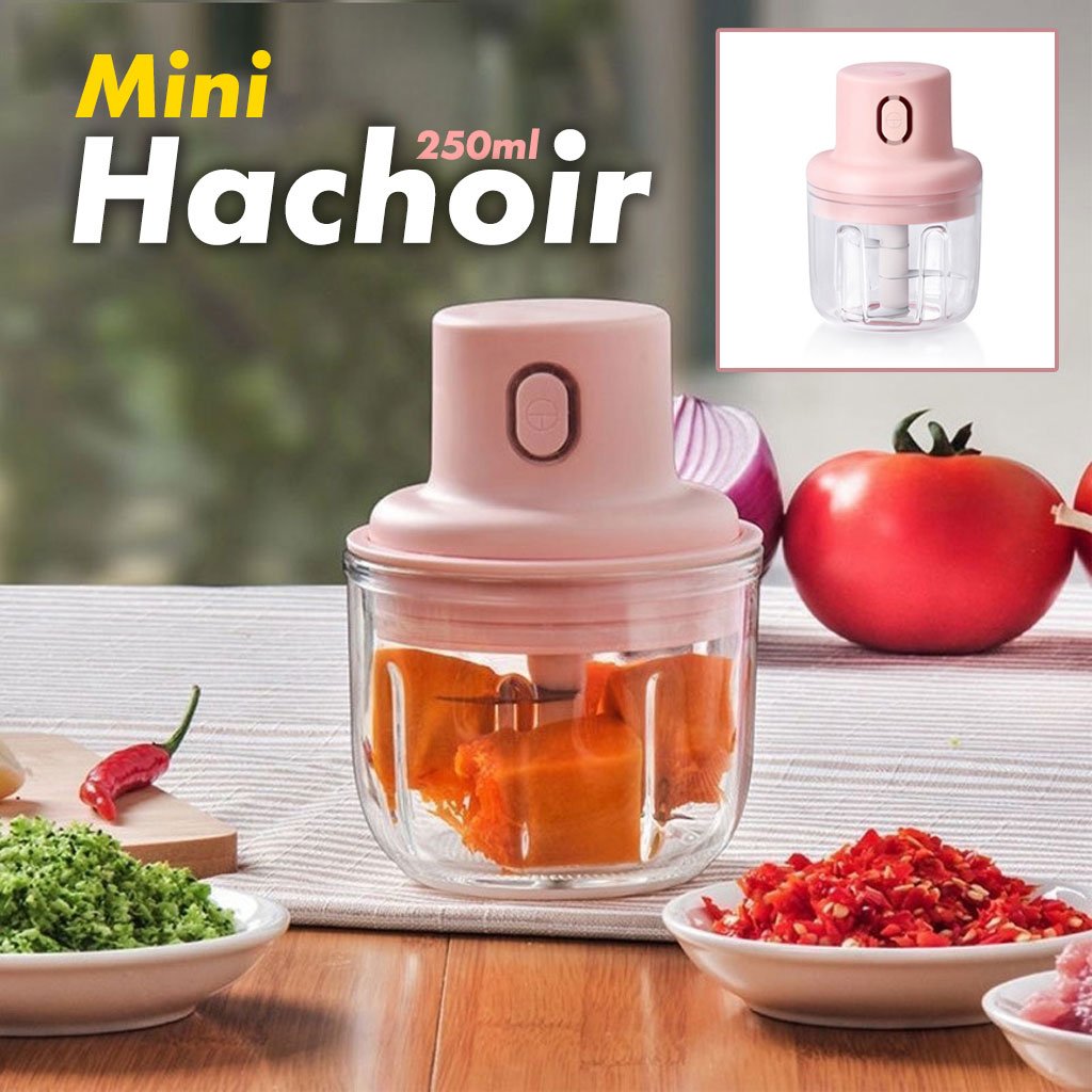 Mini-Hachoir-USB-CNC فرامة كهربائية محمولة قابلة لإعادة الشحن 250 مل Mini Hachoir électrique Portable Rechargeable 250 ML 5424 - الصورة 1