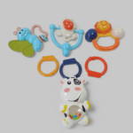 مجموعة ألعاب الجرس و التسنين للأطفال المكونة من 7 قطع : Kit de jeux 7 pièces / Kit de jeux musical 1351-5