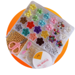 مجموعة بذور الزجاج و حبات الأحرف مع أدوات لصنع المجوهرات للأطفال 25 فتحة : Ensemble de pendentifs pour la fabrication de bijoux enfant 25grilles 2301421-5