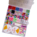 مجموعة بذور الزجاج و حبات الأحرف مع أدوات لصنع المجوهرات للأطفال 27 فتحة : Ensemble de pendentifs pour la fabrication de bijoux enfant 27grilles 2301423-3