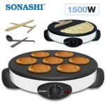 صانعة الكريب و الفطائر 2في1 من سوناشي SONASHI Crêpière Et Machine À Pancakes 2en1 1500W SCRM-865 - Image 2