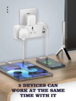 شاحن منزلي متعدد الوظائف سريع الشحن مع ضوء ليلي ونظام أمان للأطفال : Prise de charge rapide domestique multifonctionnelle avec veilleuse QC 3.0 et système de sécurité enfants RF/328u - Image 2