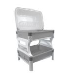 مجفف ومنظم الأطباق ومختلف الأواني المطبخية بغطاء شفاف Ferdi Plast Egouttoir De Cuisine 2 Étage En Plastique Avec Couvercle Transparent RF-138 - Image 6