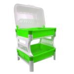 مجفف ومنظم الأطباق ومختلف الأواني المطبخية بغطاء شفاف Ferdi Plast Egouttoir De Cuisine 2 Étage En Plastique Avec Couvercle Transparent RF-138 - Image 8