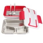 حافظة طعام كهربائية مقسمة من الإينوكس لطعام صحي وطازج Multi-Fonction Electric Lunch Box 1L YY-3266 - Image 6