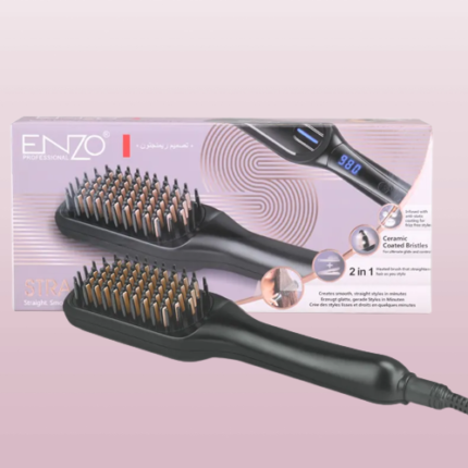 مشط تنعيم الشعر الساخن ENZO PROFESSIONAL Brosse Lissante Electrique  EN-3201