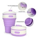 ⁦كوب محمول قابل للطي للاستمتاع بقهوتك أومشروباتك المفضلة Collapsible Silicone Coffee Cup BPA Free 350ml RF-092⁩ - الصورة ⁦2⁩