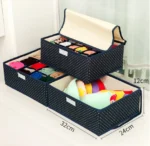 ⁦صندوق تخزين قابل للطي و منظم للملابس الداخلية ( مجموعة 3 قطع ) : Boite De Rangement pliable et Organisateur de sous-Vetements ( Pack 3 Pcs ) A027⁩ - الصورة ⁦3⁩