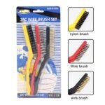 مجموعة تنظيف 3 قطع بأطراف من النحاس والنايلون والفولاذ المقاوم للصدأ 21سم - 8سم: Kit de nettoyage 3 pièces avec brosses en laiton, nylon et acier inoxydable 21cm-8cm 011119 - Image 2