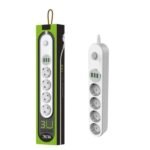 ⁦مقبس كهربائي ثلاثي مع 3 منافذ USB، شحن سريع، مع كابل بطول 2 متر : Triple prise de courant avec 3 ports USB, chargement rapide, avec un câble de 2 mètres RF/36AAA⁩ - الصورة ⁦2⁩