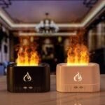 معطر منزلي صحي مع تأثير اللهب  Flame Diffuseur d’huile essentielle et d’arôme pour aromathérapie LA-0630