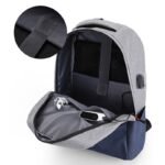 ⁦Sac à dos Bicolore Style Coréen Unisexe 127772-2 Bleu – محفظة ظهر للكبار أزرق⁩ - الصورة ⁦5⁩