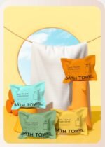 ⁦Serviettes de bain compressées épaisses en coton non tissé Pour voyages ou déplacement⁩ - الصورة ⁦6⁩