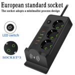 ⁦Multiprise 3 SOCKET 2500W avec USB, Type-C et chargement sans fil – مقبس طاقة وشاحن لاسلكي⁩ - الصورة ⁦2⁩