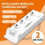 ⁦Multiprise 4 SOCKET 2500W avec USB, Type-C et chargement sans fil – مقبس طاقة وشاحن لاسلكي⁩ - الصورة ⁦2⁩
