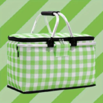 ⁦Panier de pique-nique a isolation thermique pliable portable avec couvercle et poignée en aluminium⁩ - الصورة ⁦4⁩